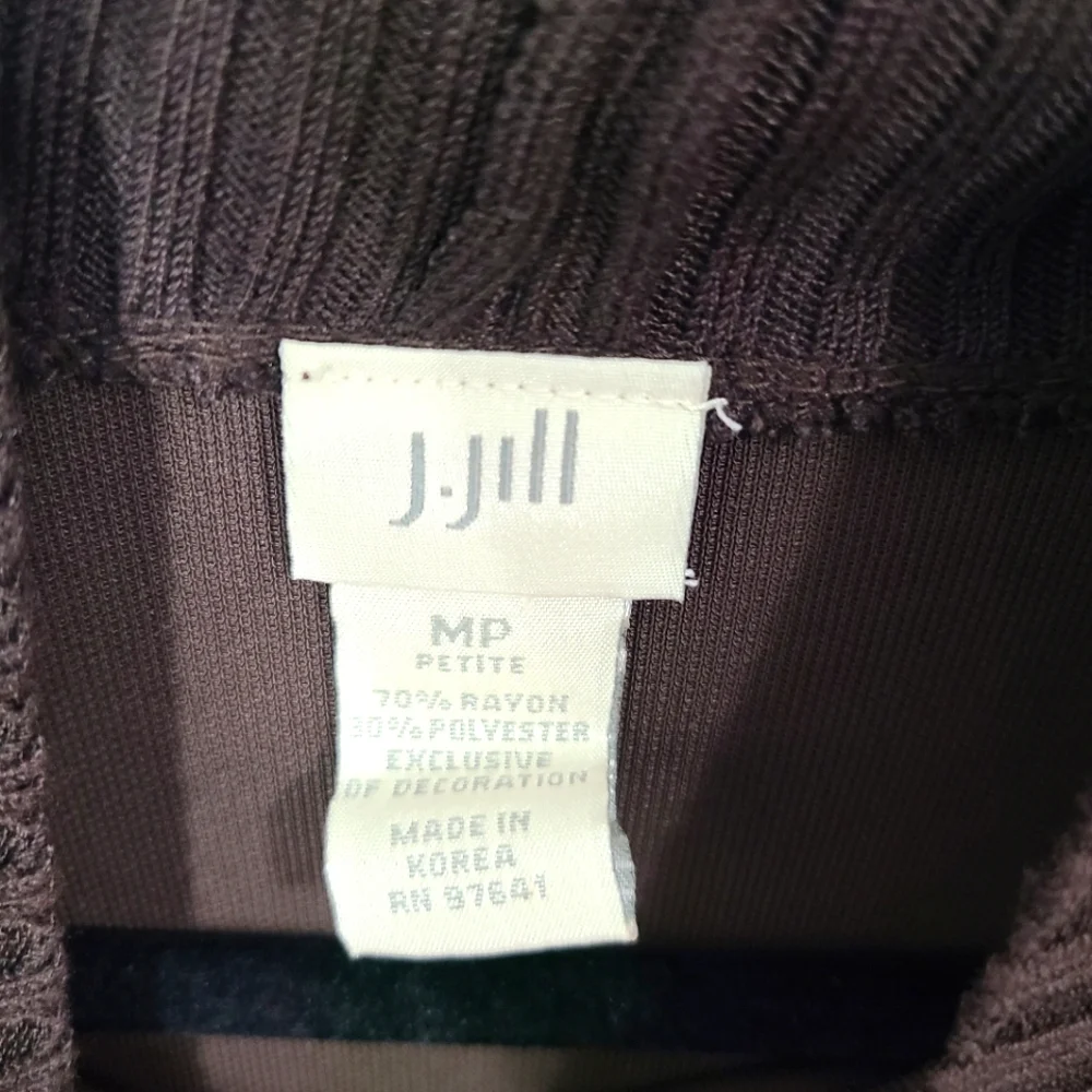 J. Jill Women's Size‎ MP Petite Brown Dress Long Sleeve Mock Neck Office Party